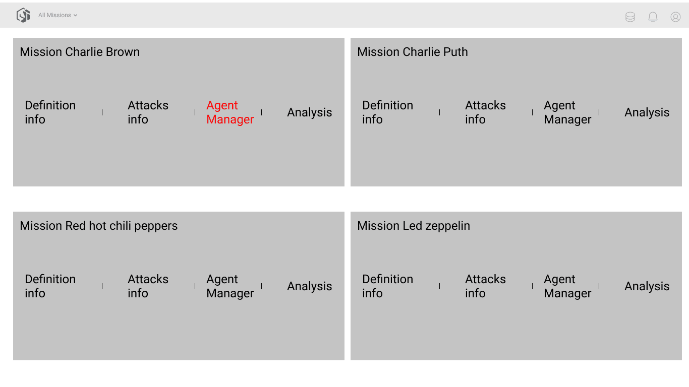 All Missions dashboard - every active operation visible at the same level of abstraction